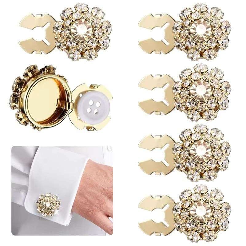 Shirt Button Box Rhinestone Bu - Flower Frog Pin reseña y precio