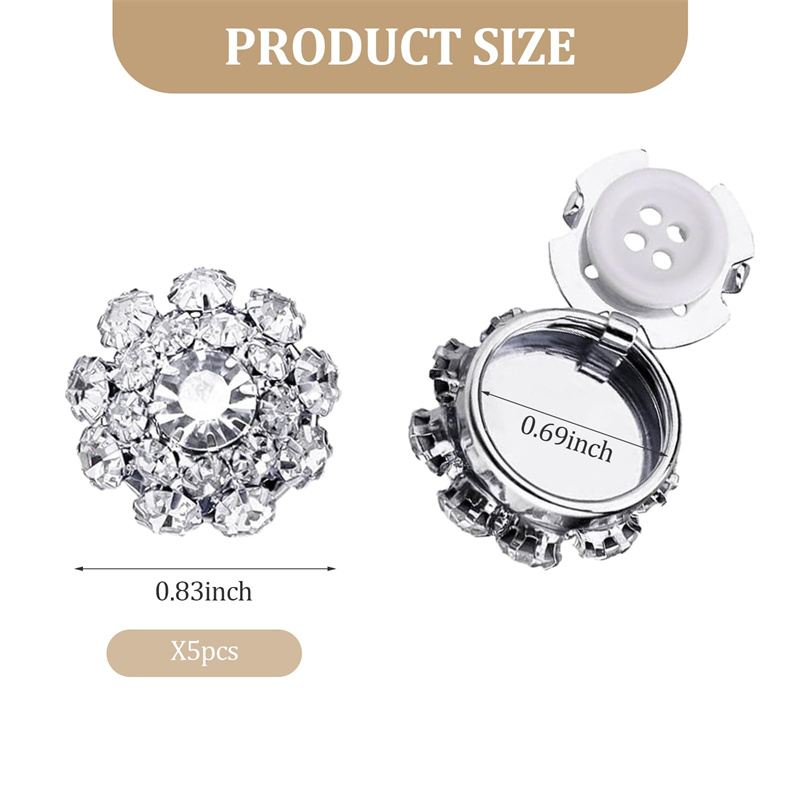 Shirt Button Box Rhinestone Bu - Flower Frog Pin reseña y precio