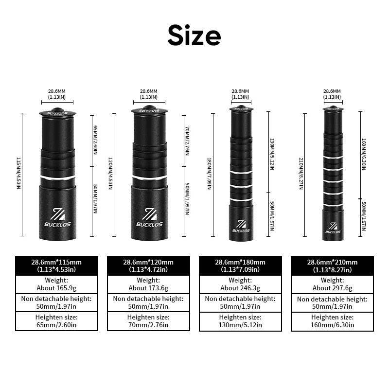 BUCKLOS Bike Fork Stem Extensi - Stem Extender Tube reseña y precio