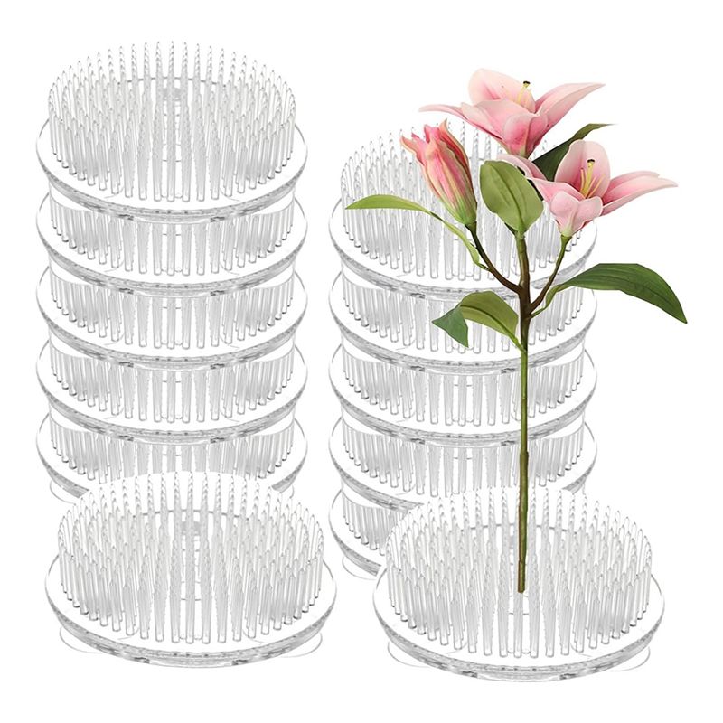 Set Of 12 Clear Plastic Pin Fr - Flower Frog Pin reseña y precio