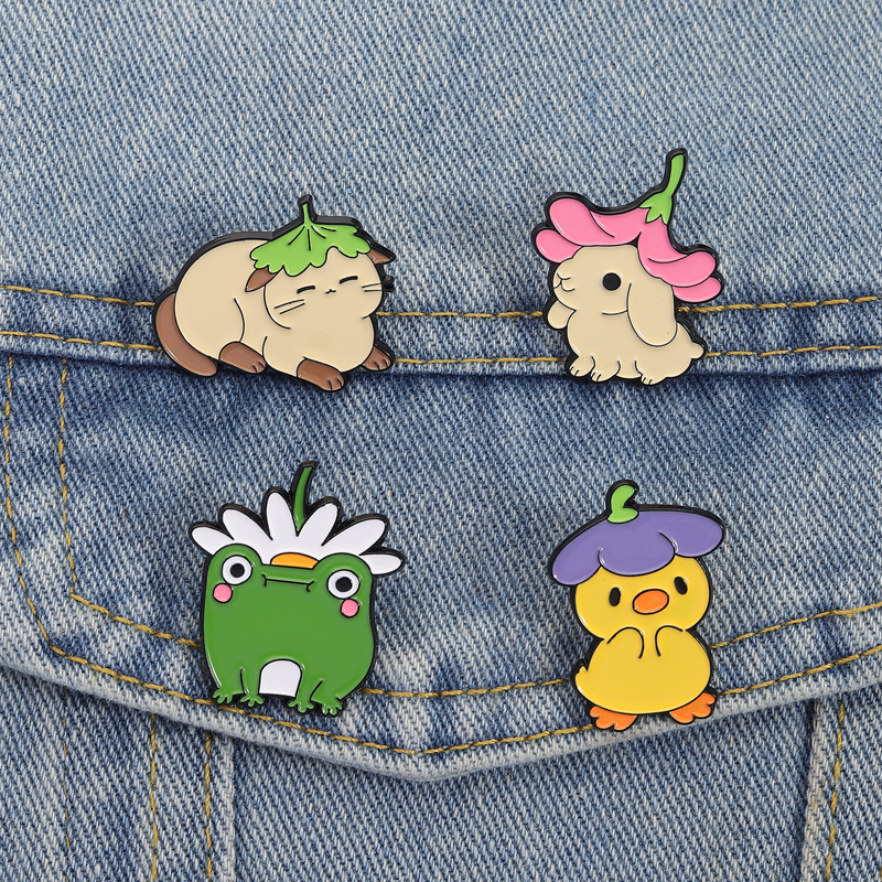 Flowers Leaf Hat Enamel Pins C - Flower Frog Pin reseña y precio